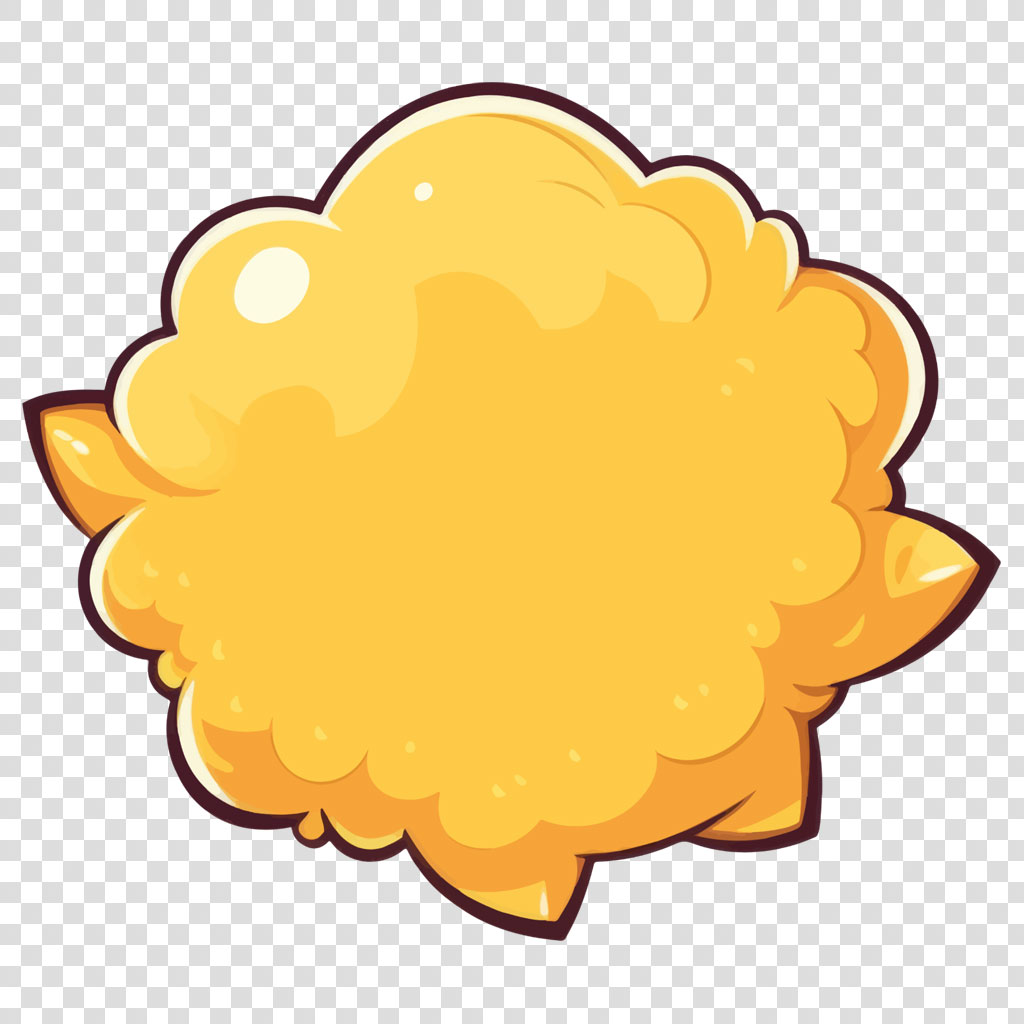 A cartoon illustration of a yellow cloud