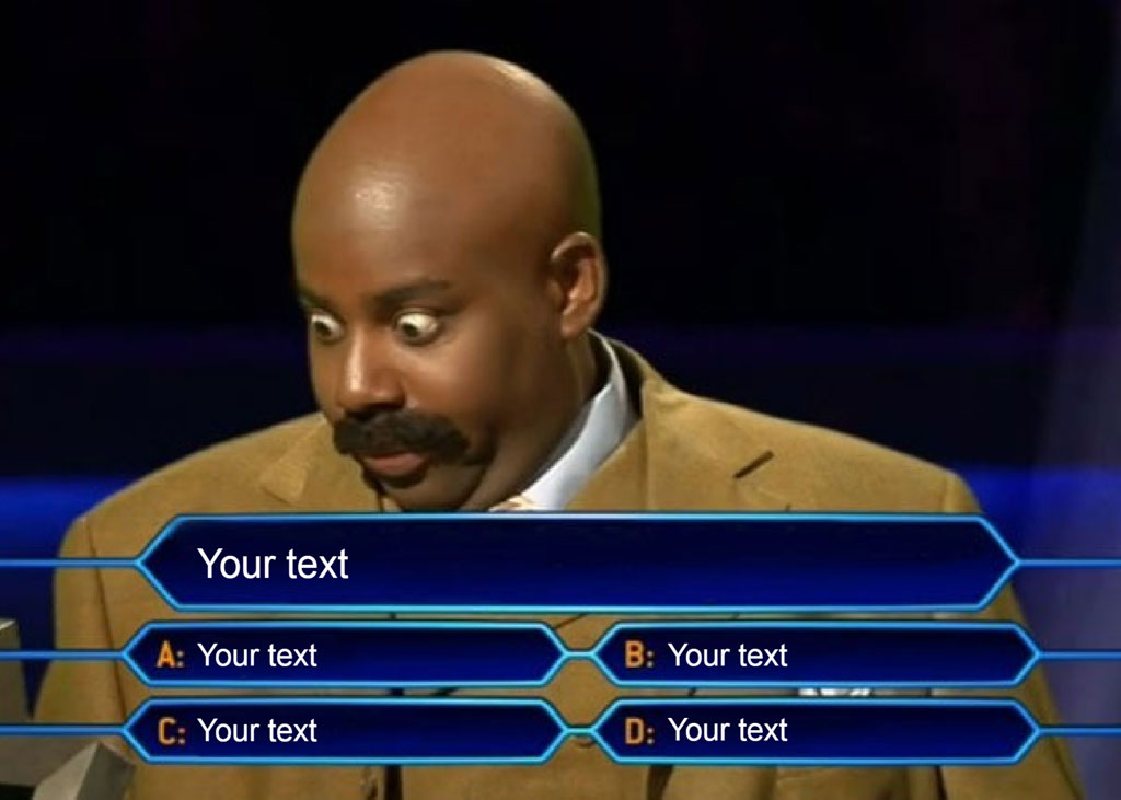 Steve Harvey with a puzzled expression on Family Feud
