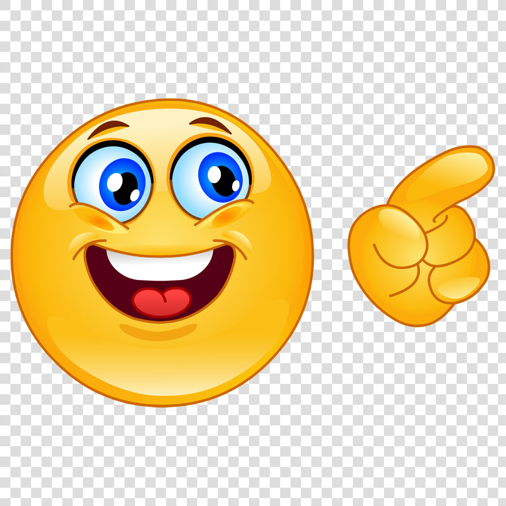 Smiling emoji face with heart-shaped tongue and pointing hand emoji