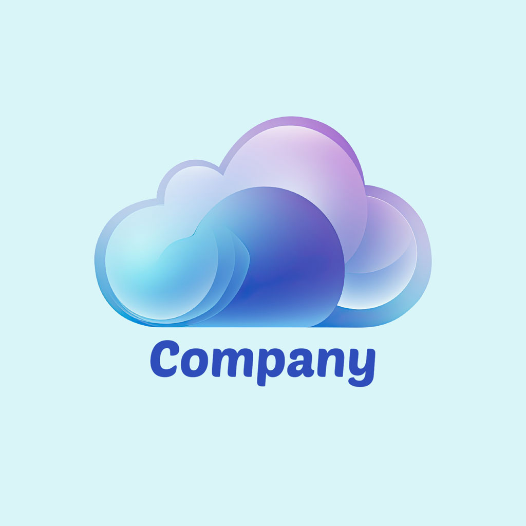 Company cloud logo with gradient effect