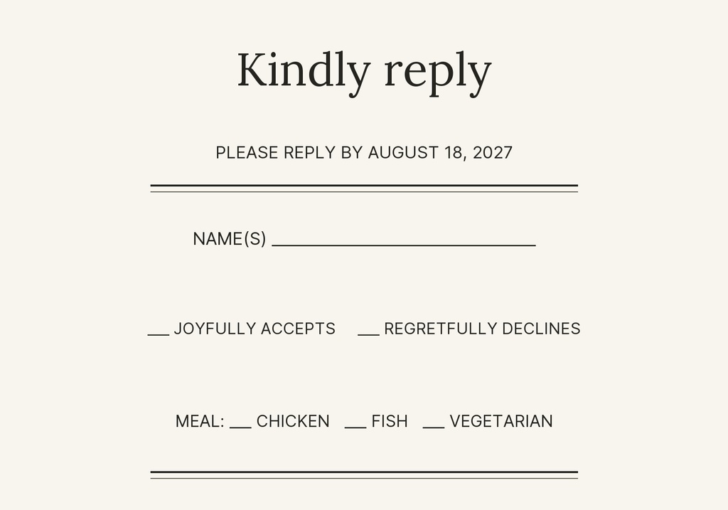 Preview for Ivory Vows Rsvp Card Template