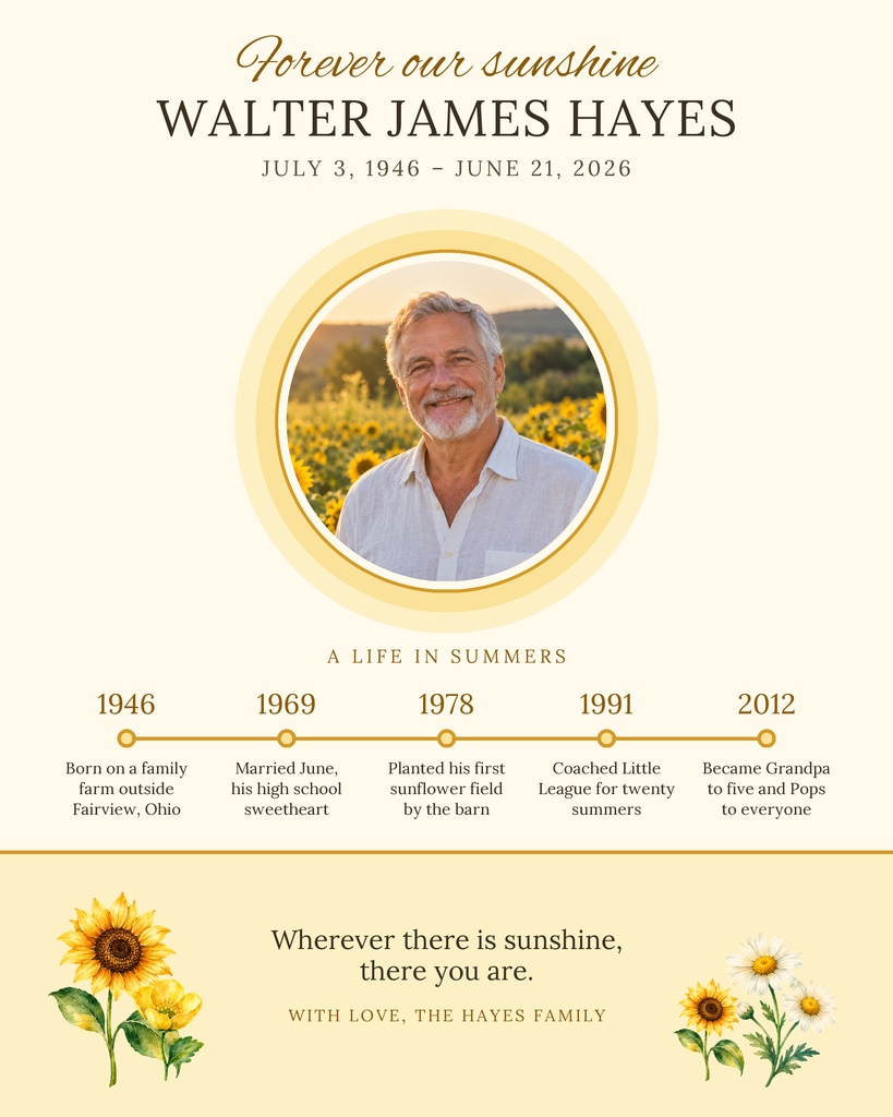 Preview for Forever Our Sunshine Memory Page Template