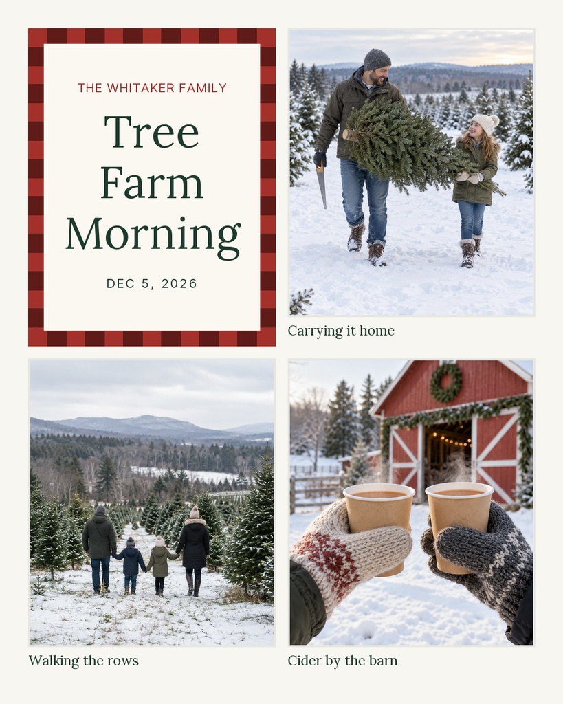 Preview for Our Tree Farm Morning Portrait Collage Template