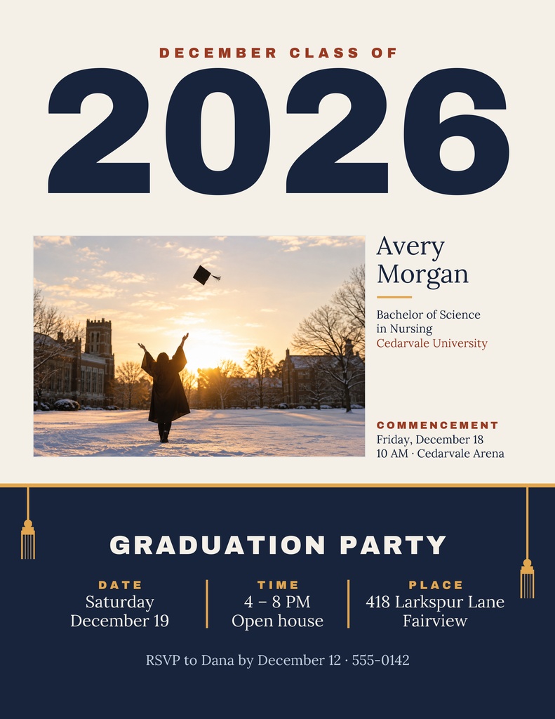 Postman Letter Features December Graduate Letter Flyer Template - Design Templates
