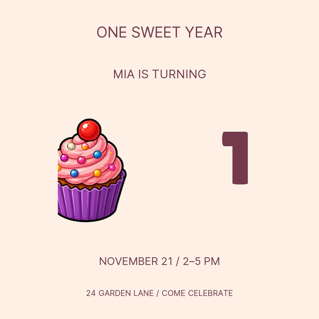 Preview for One Sweet Year Square Post Template