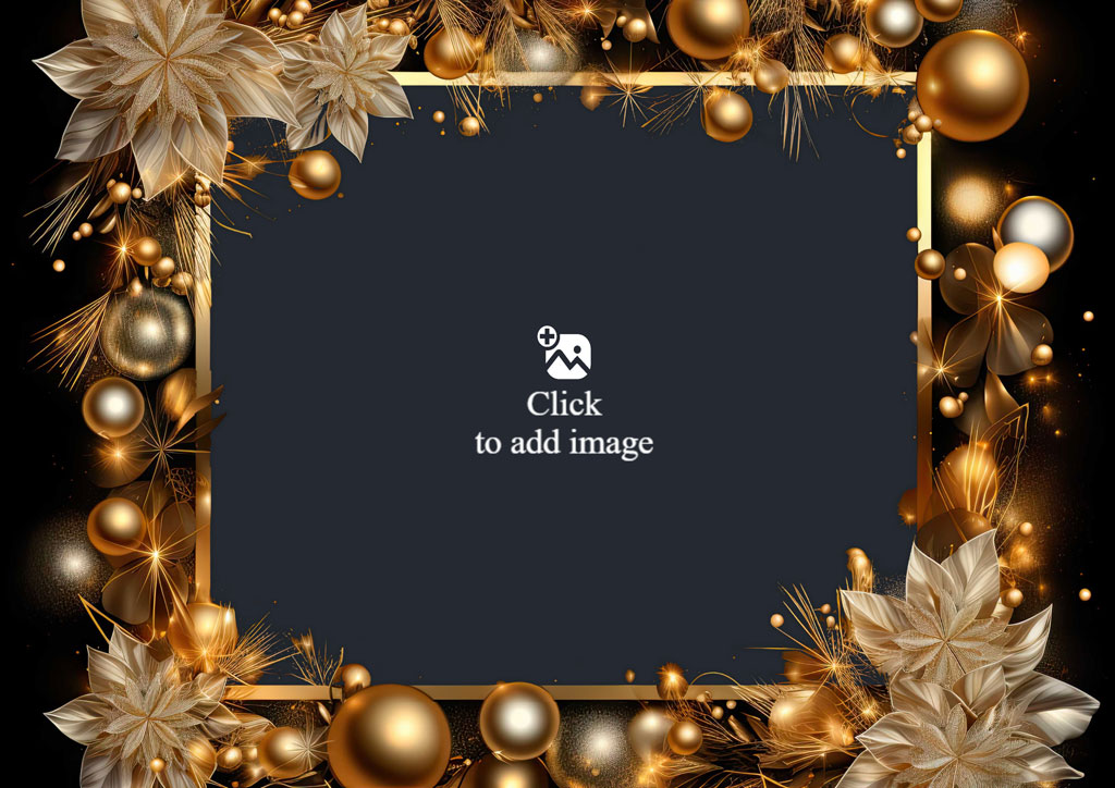 A smiling family of three in a gold ornamented frame