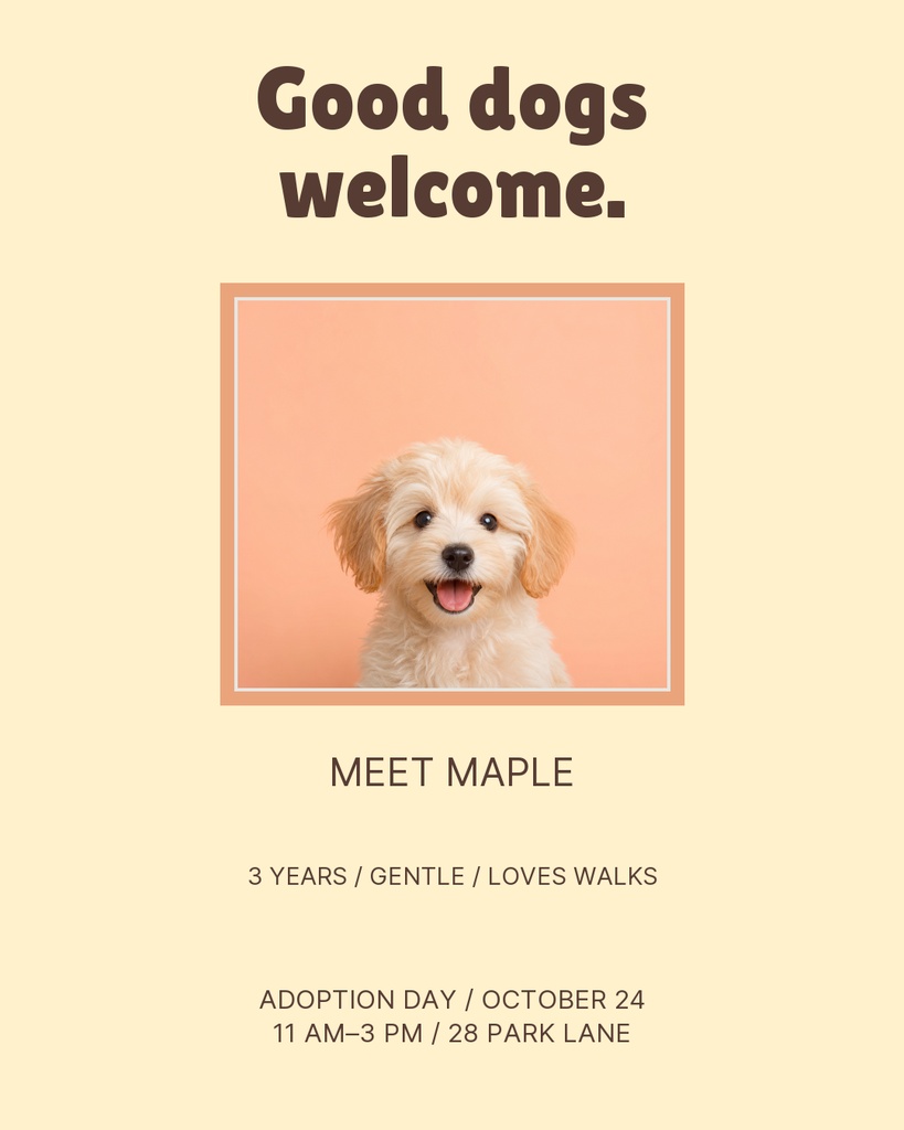 Preview for Good Dogs Welcome Portrait Post Template