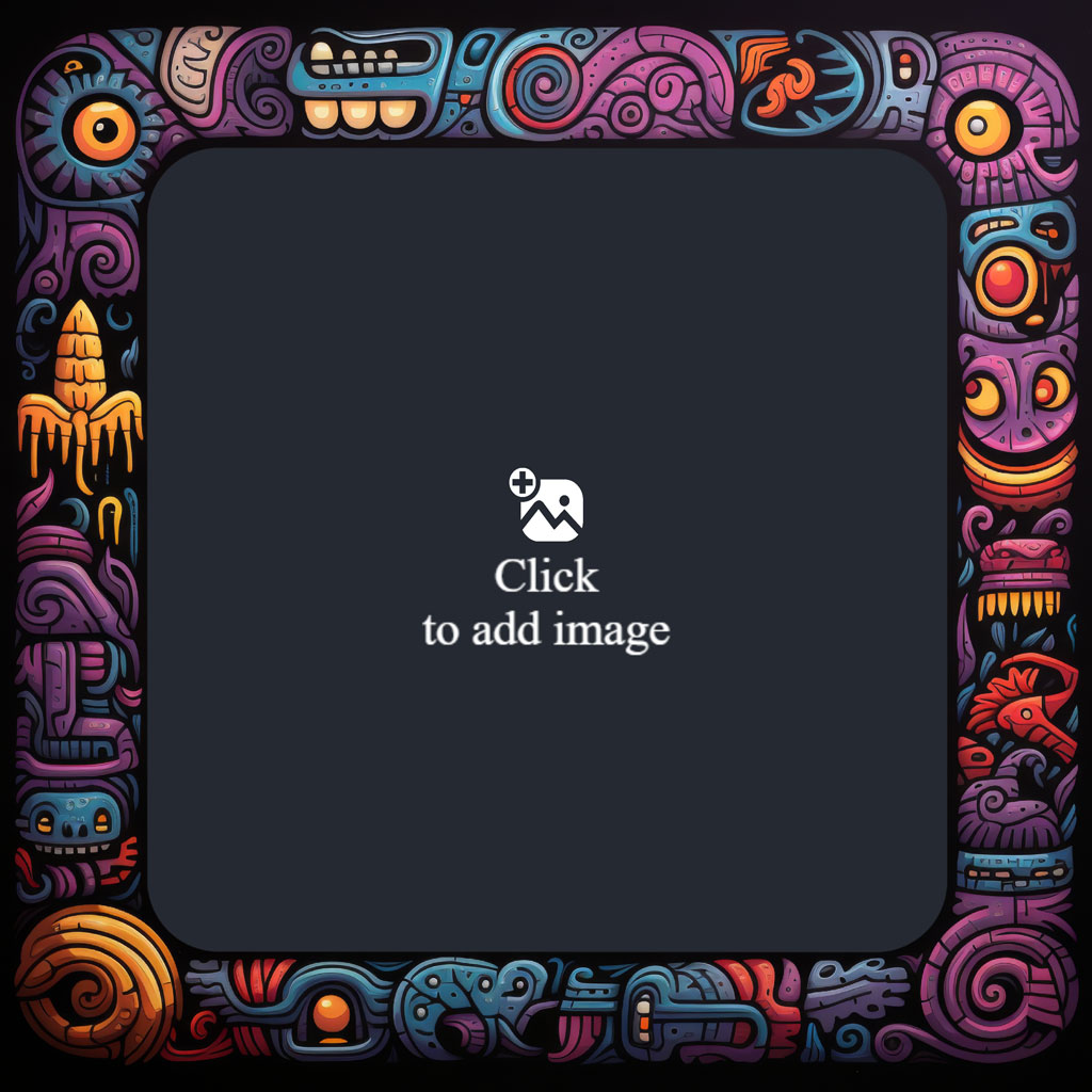 Aztec pattern frame with a dark gray center