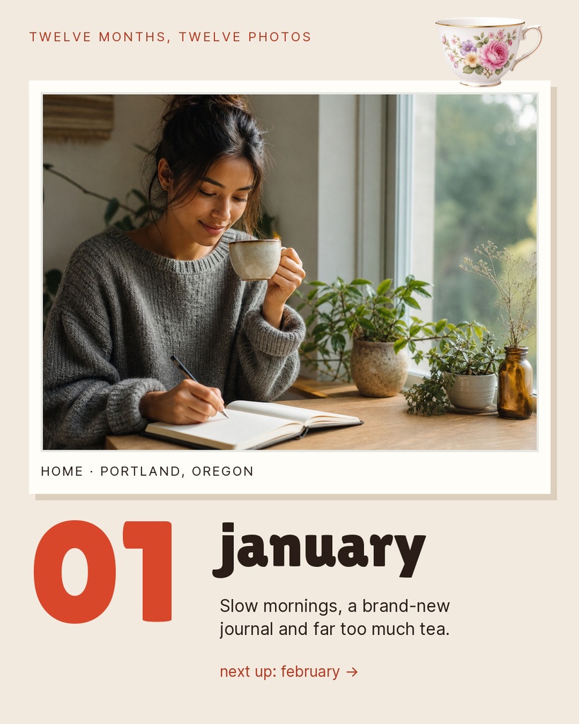 Preview for Twelve Months, Twelve Photos Carousel Detail Template