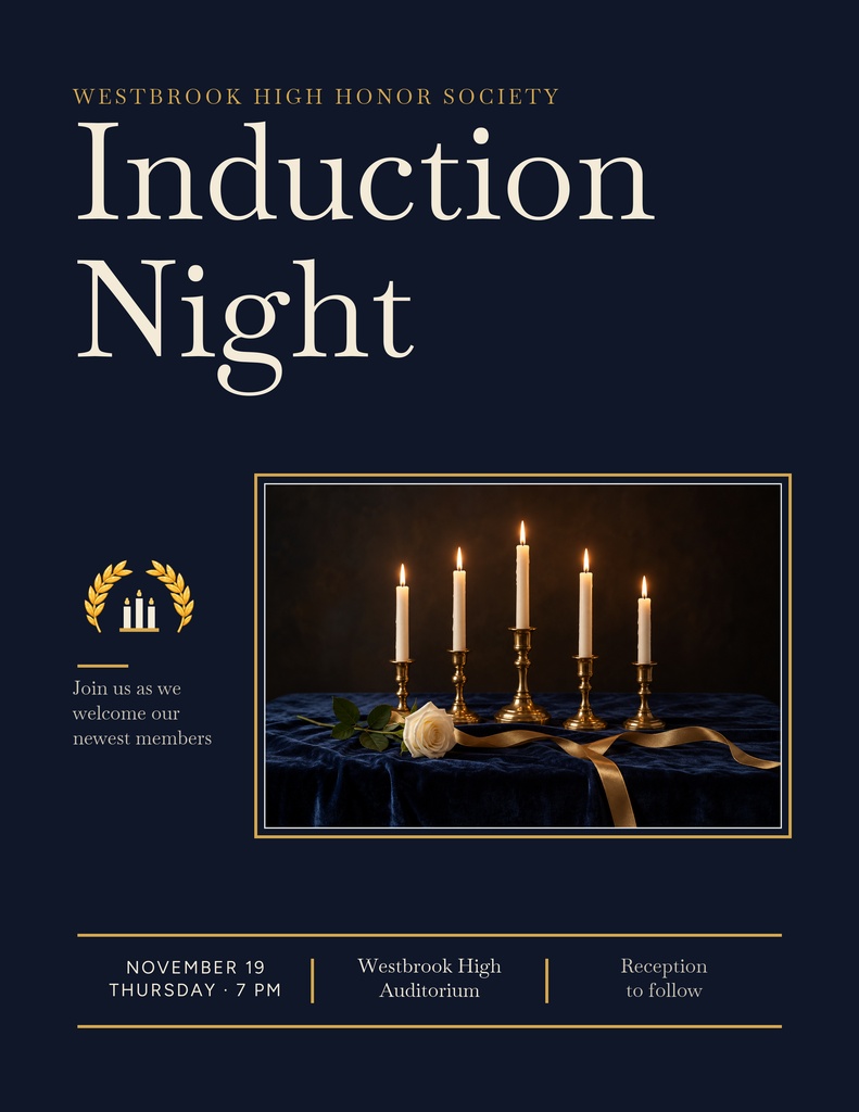 Preview for Honor Society Induction Night Letter Flyer Template