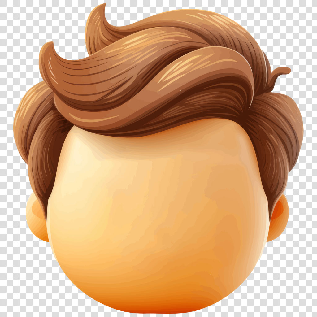 Illustration of a man's head with brown hair