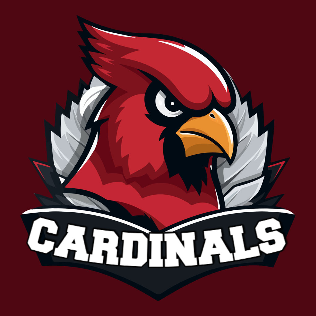 Cardinals logo featuring a red cardinal head