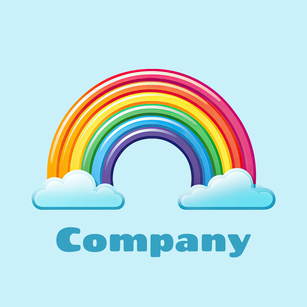 A stylized rainbow with clouds and the word 'Company' below it.