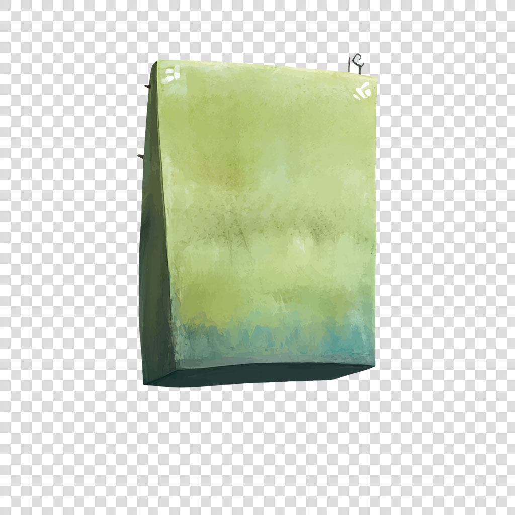 A green and blue abstract art piece with a glossy finish