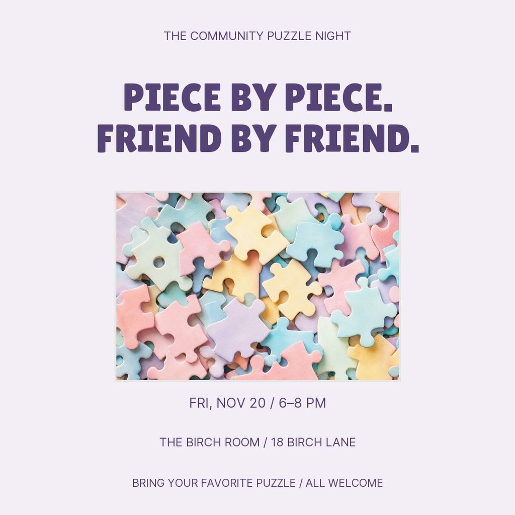 Preview for The Community Puzzle Night Square Post Template