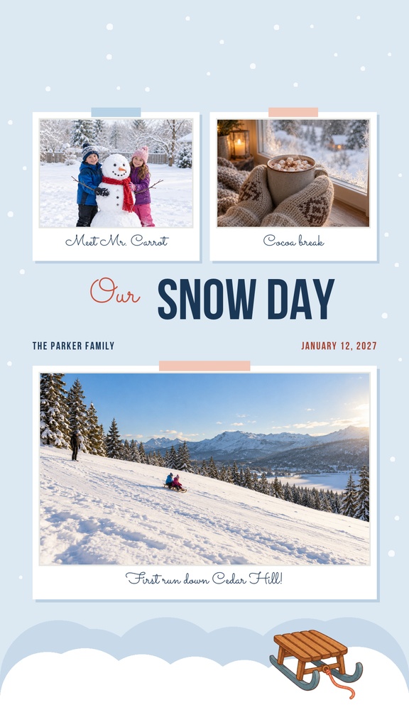 Preview for Our Snow Day Story Opener Template