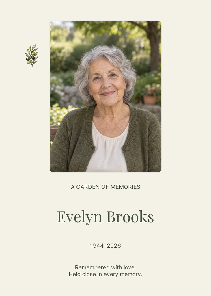 Preview for A Garden Of Memories Remembrance Card Template