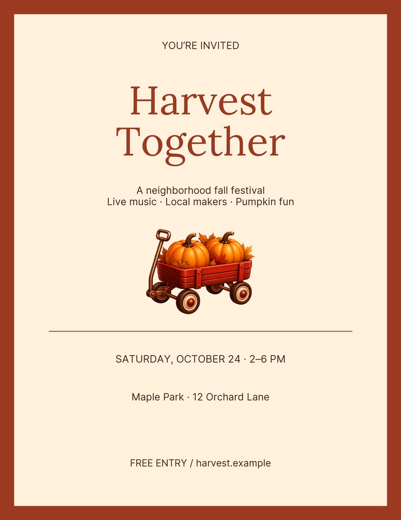 Preview for Harvest Together Letter Flyer Template