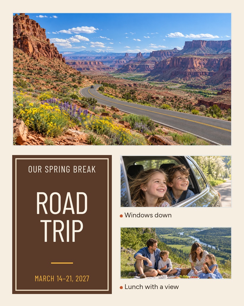 Preview for Our Spring Break Road Trip Portrait Collage Template