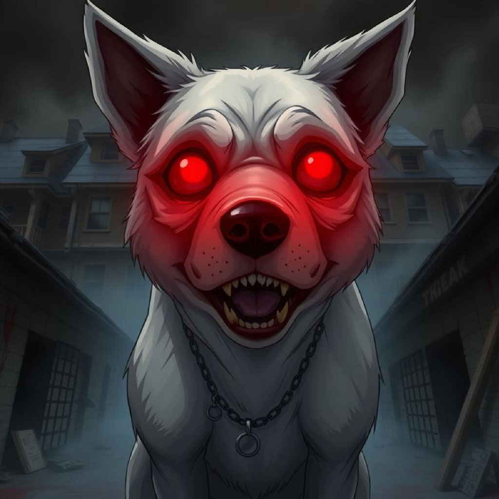 Anime vampire girls with fangs and bloodshot eyes in a dark city.