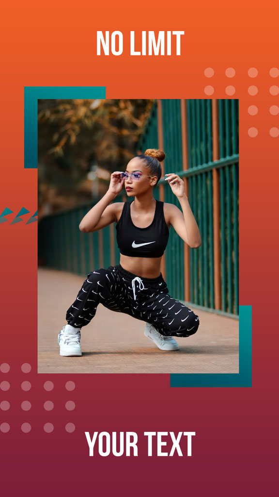 Woman in Nike sports bra and sweatpants