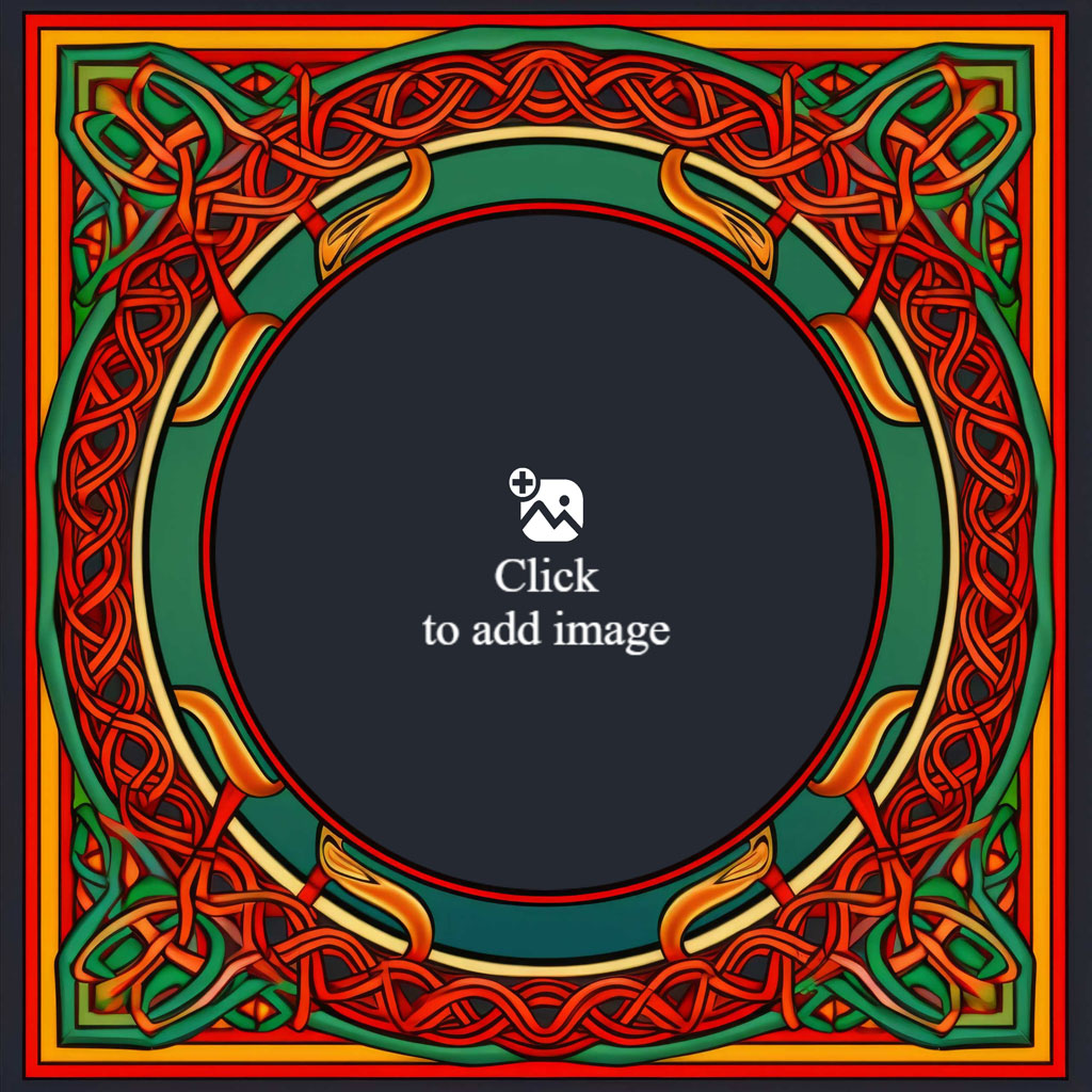 Celtic knotwork frame with a circular center