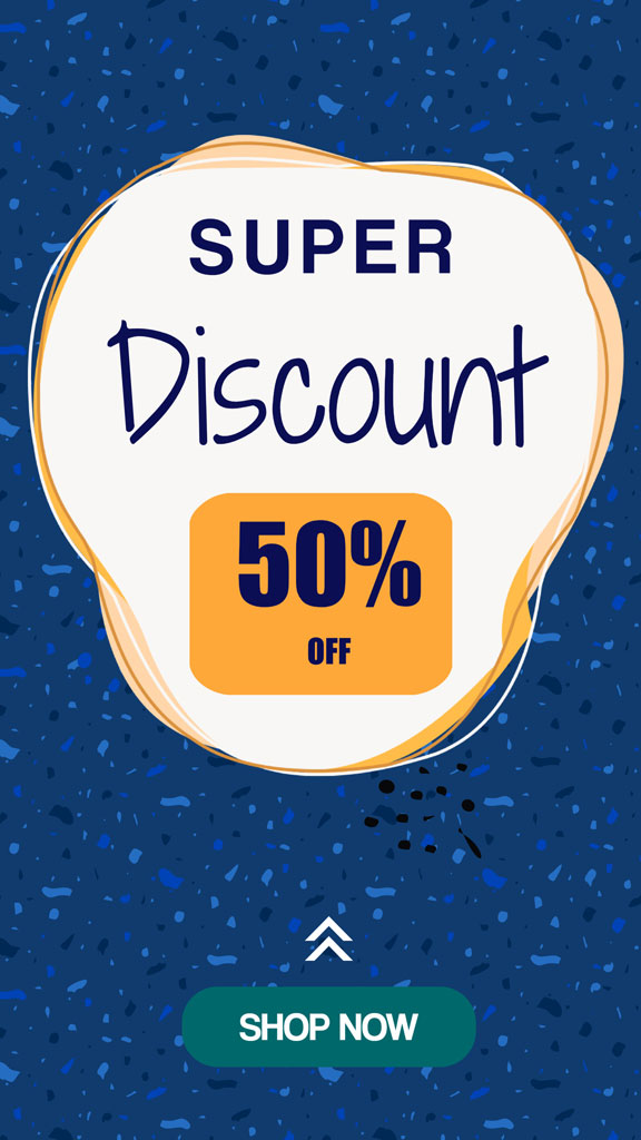 50% off super discount sale banner