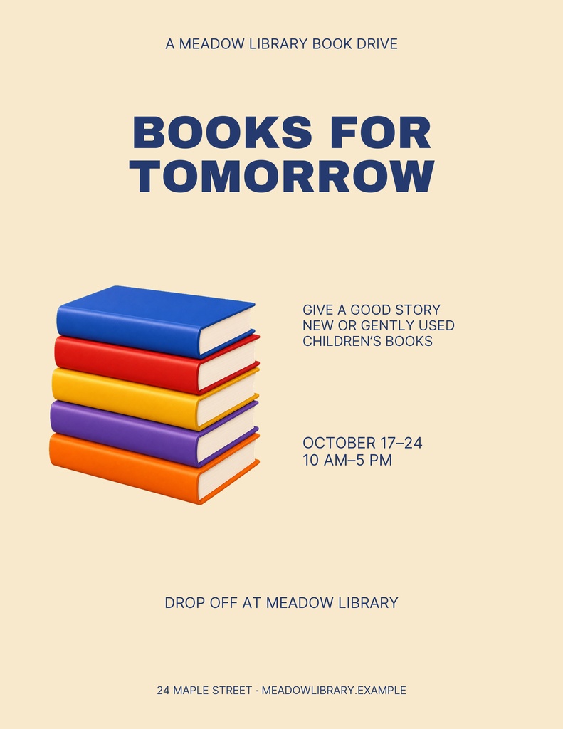 Preview for Books For Tomorrow Letter Flyer Template