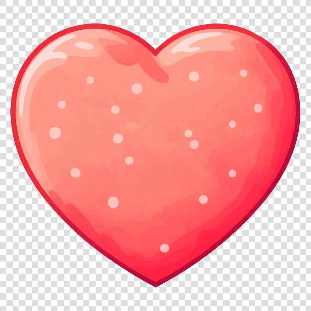 Red heart with white polka dots