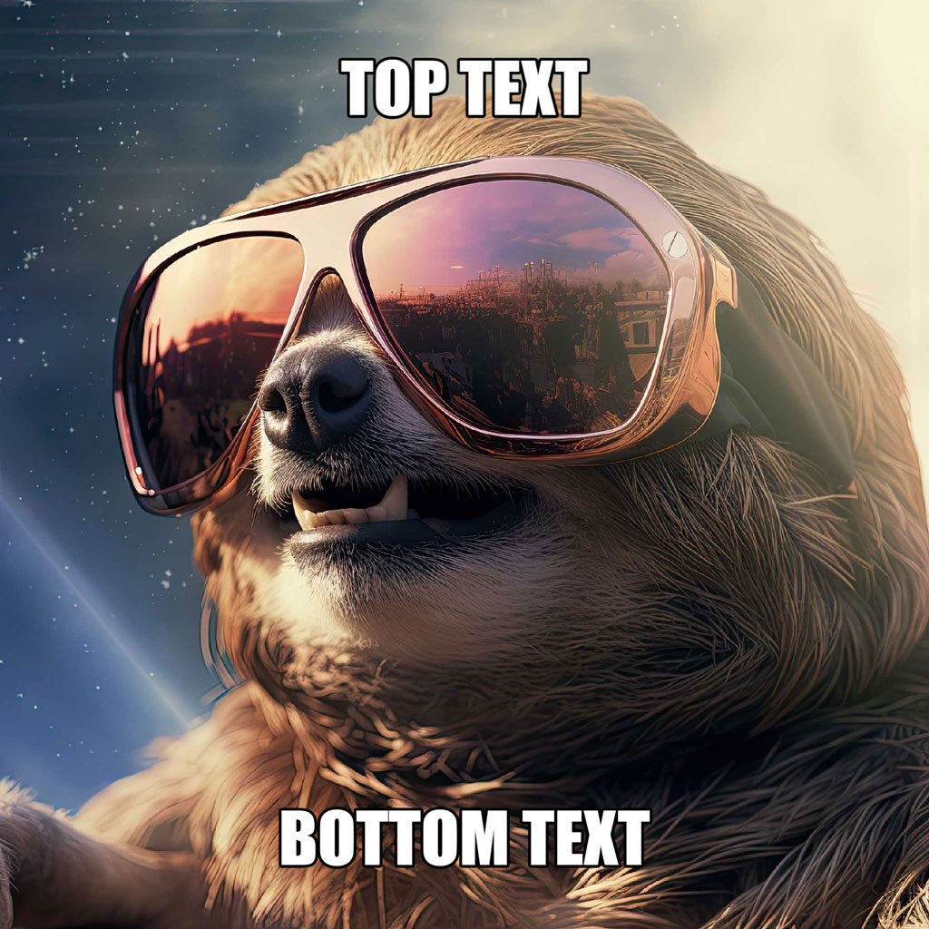 A sloth with sunglasses in outer space