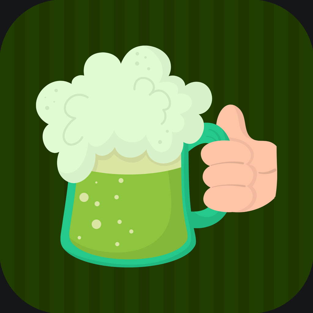 Cartoon beer mug with thumbs up