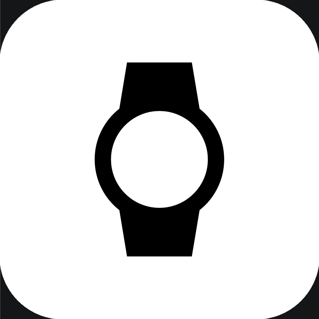 Black smartwatch icon on a white background