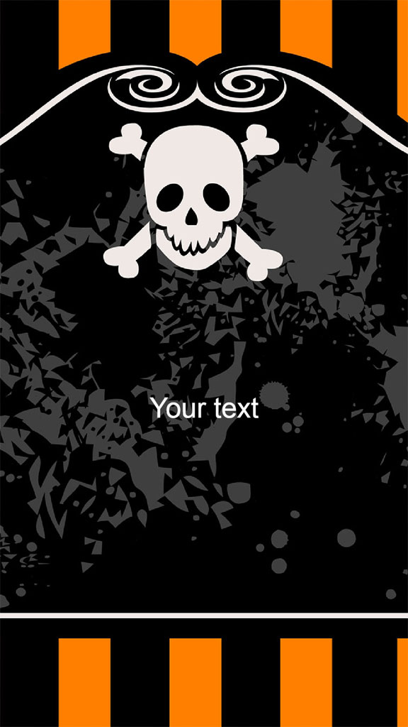 Pirate skull and crossbones graphic with placeholder text