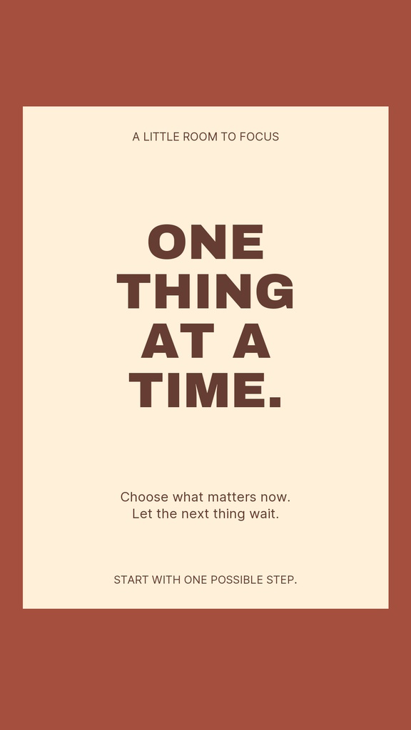 Preview for One Thing At A Time Story Opener Template