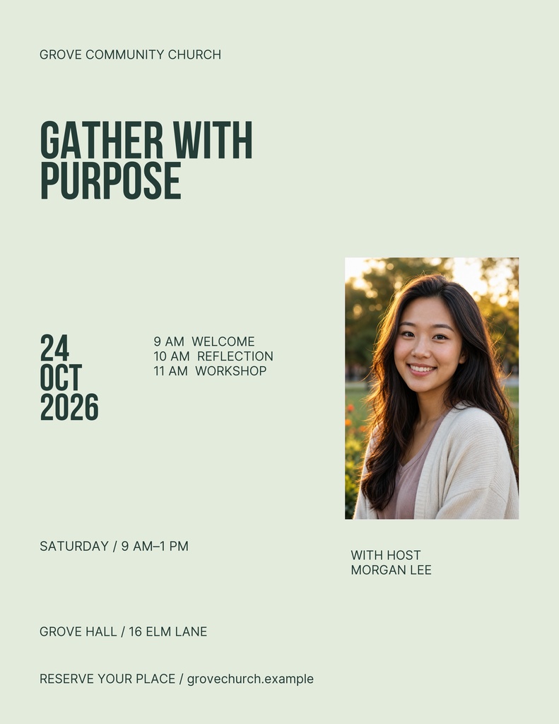 Preview for Gather With Purpose Letter Flyer Template
