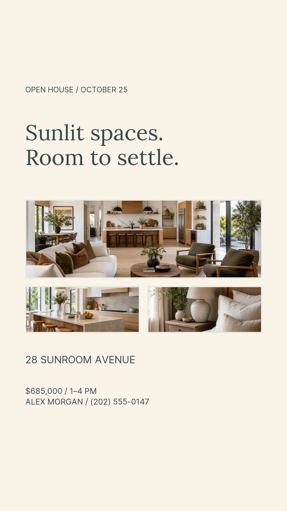 Preview for Sunroom Open House Story Opener Template
