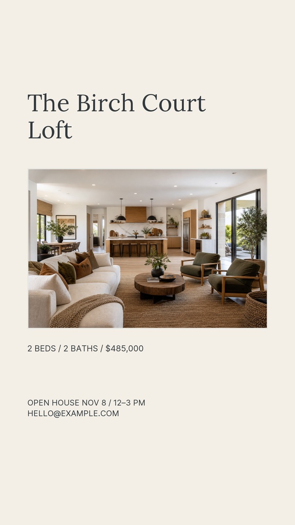 Preview for The Birch Court Loft Story Opener Template