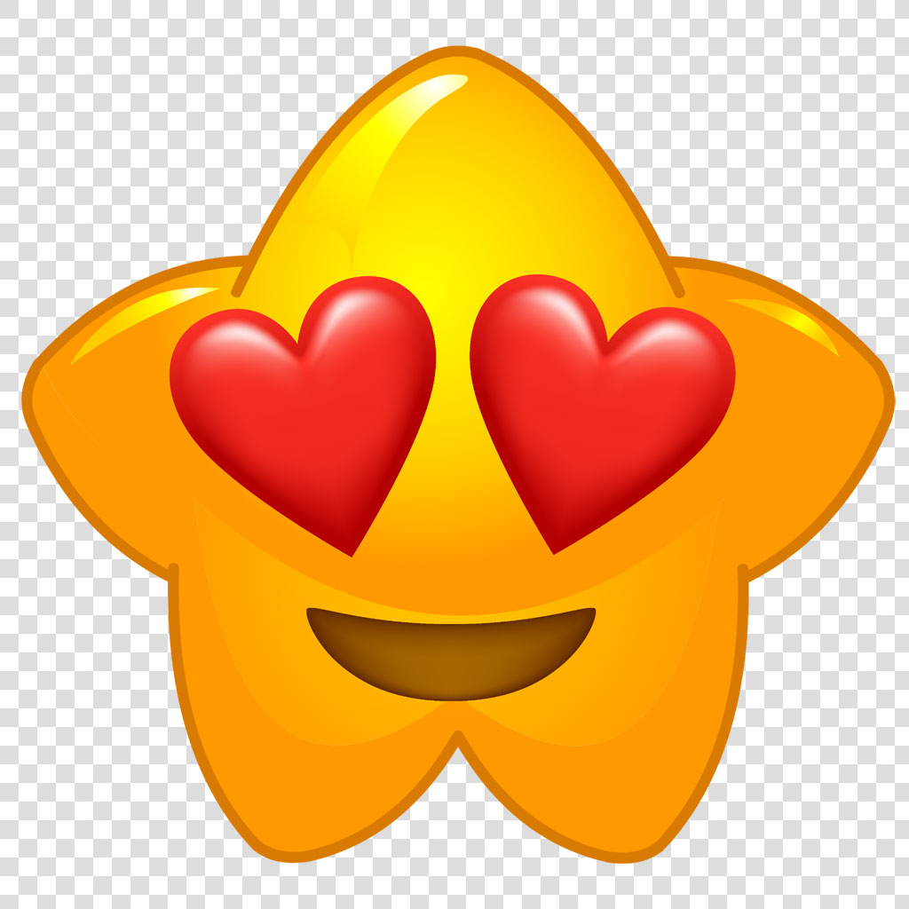 Yellow star emoji with heart eyes