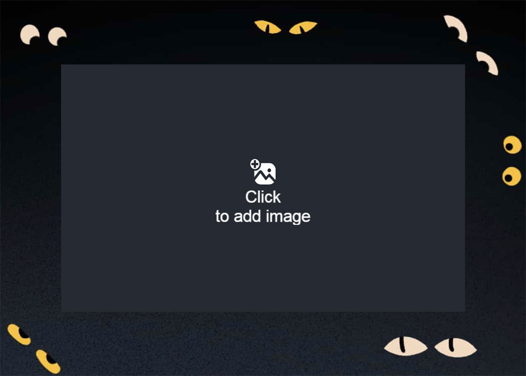 Blue rectangle with eyes around it