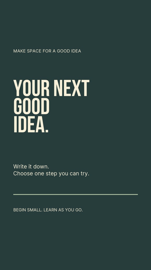Preview for Your Next Good Idea Story Opener Template