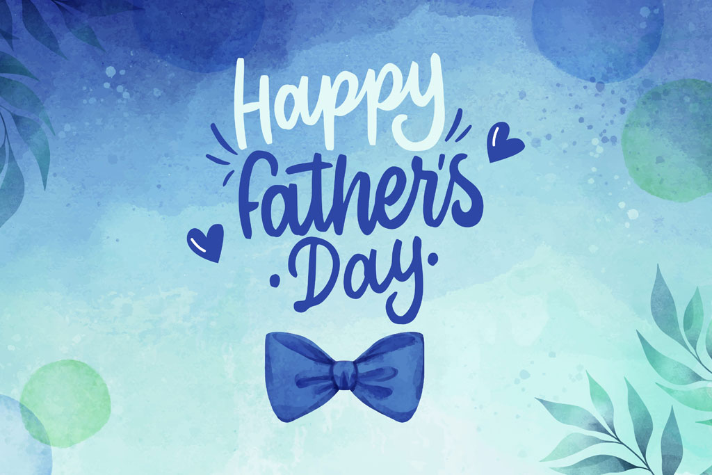 Happy Father's Day greeting with blue bow tie