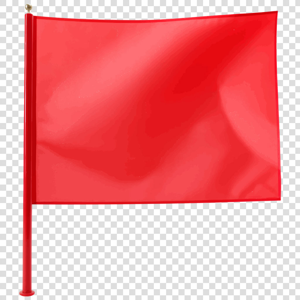 Red flag on a red pole