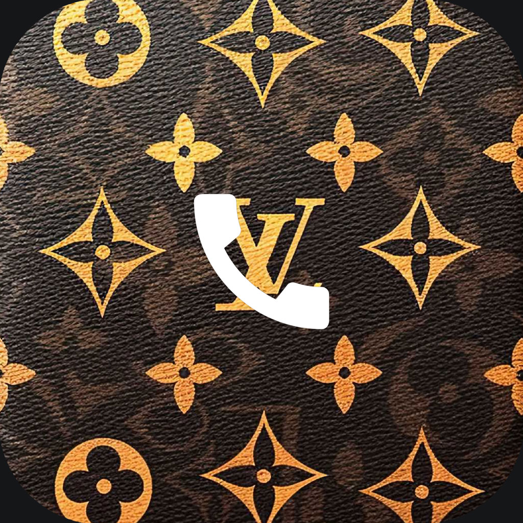 Louis Vuitton pattern with phone icon