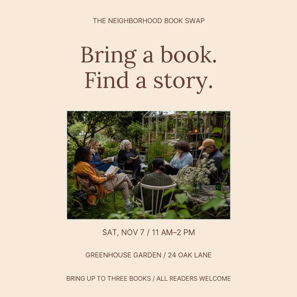 Preview for The Neighborhood Book Swap Square Post Template