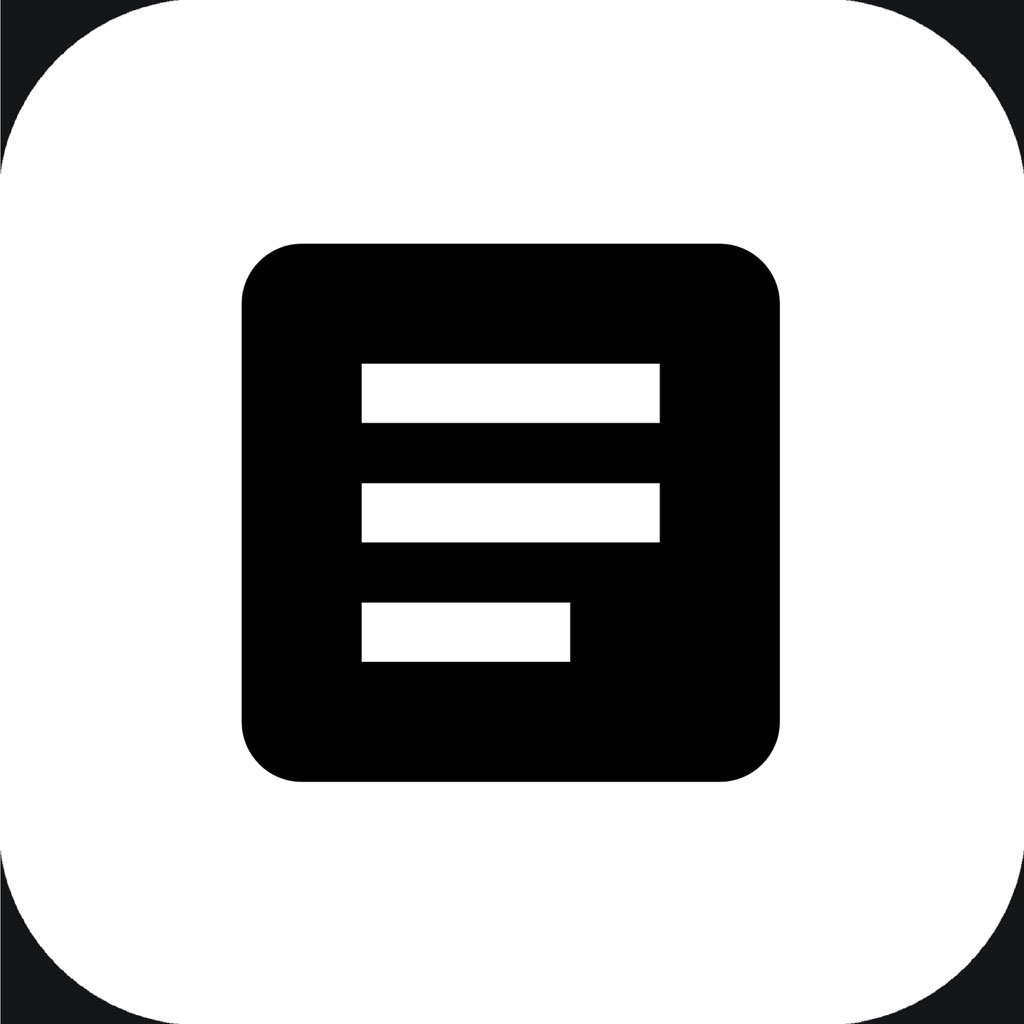Text editor icon with three horizontal lines