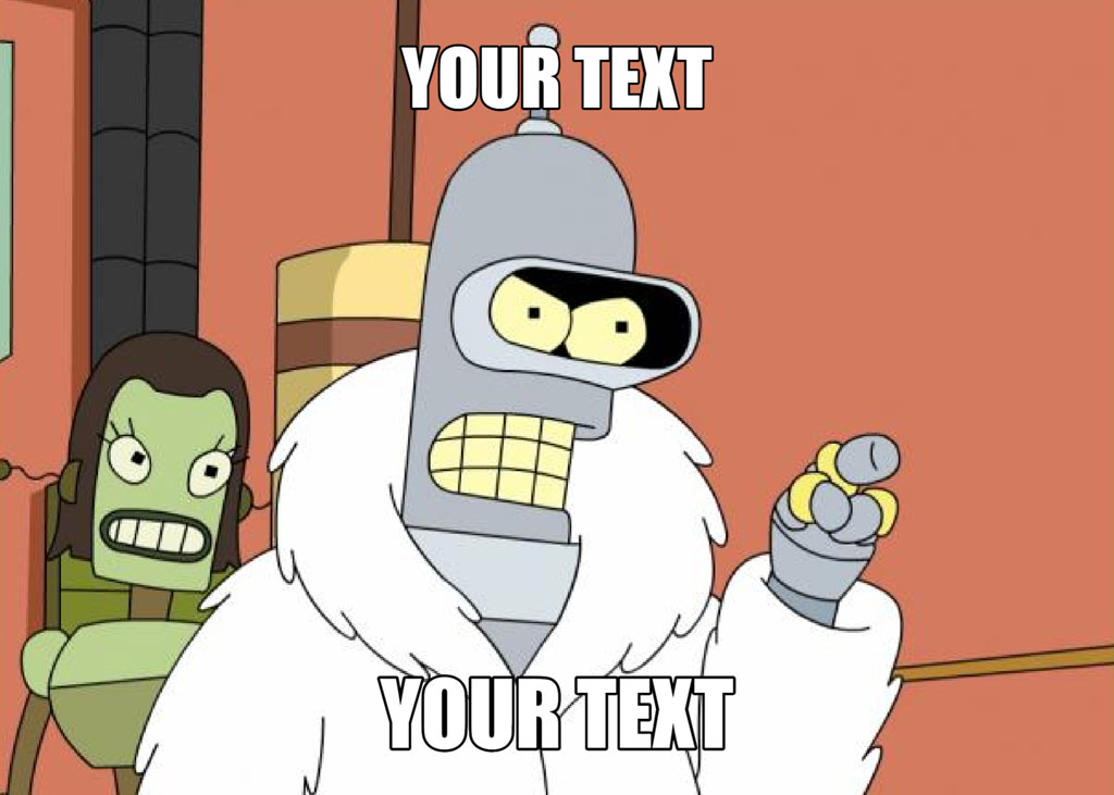 Bender dressed as Santa Claus with a shocked expression