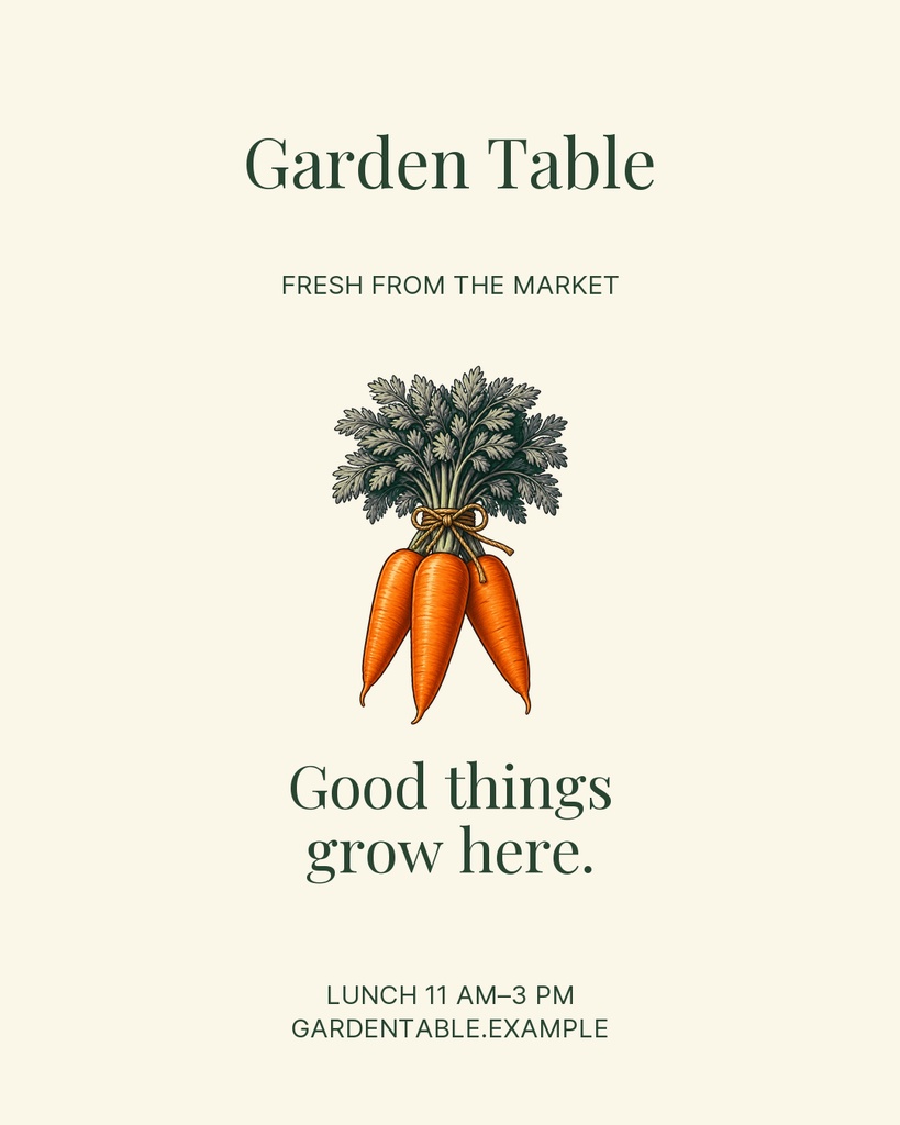 Preview for Garden Table Portrait Post Template