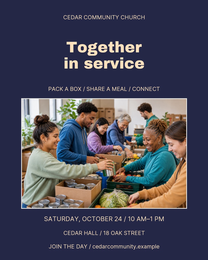 Preview for Together In Service Portrait Post Template