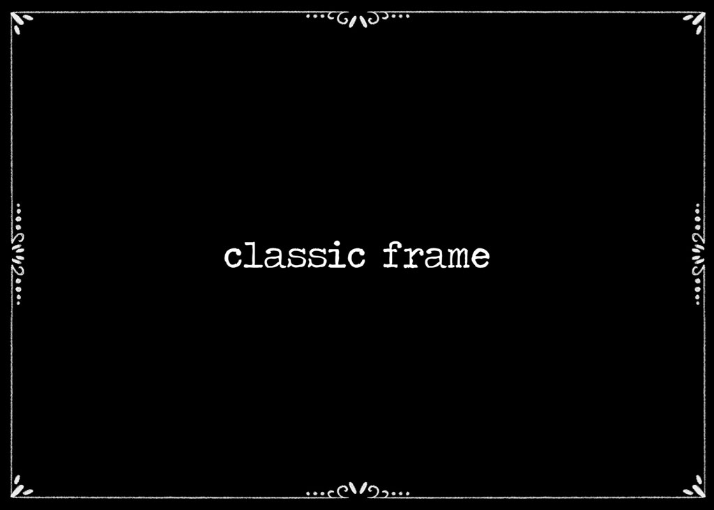 Classic frame with a black background and white decorative border