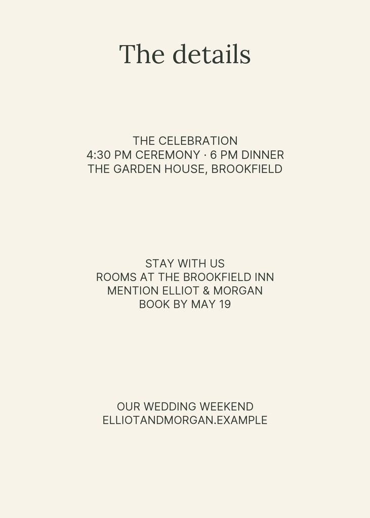 Preview for Garden Vows Details Card Template